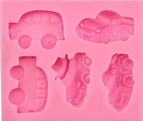 Cars Characaters 5 Cavities Silicone Mold for Fondant, Gum Paste, Chocolate, Crafts N2