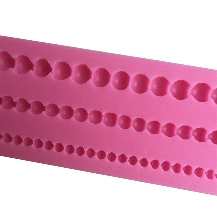 FLY Round Beads Neckless Silicone Fondant Cake Mold For Cake Decorating Baking Mould,Pink N4