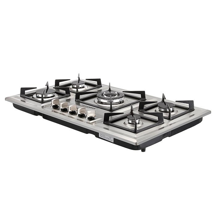 METAWELL 34" Stainless Steel 5 Burner Built-in Stoves NG Gas Hob Cooktops Cooker N7
