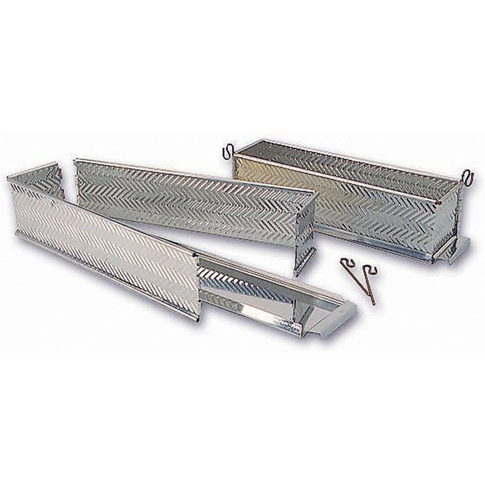 Matfer Bourgeat 340902 Scalloped Rectangular Meat Pie Mold, Silver N2