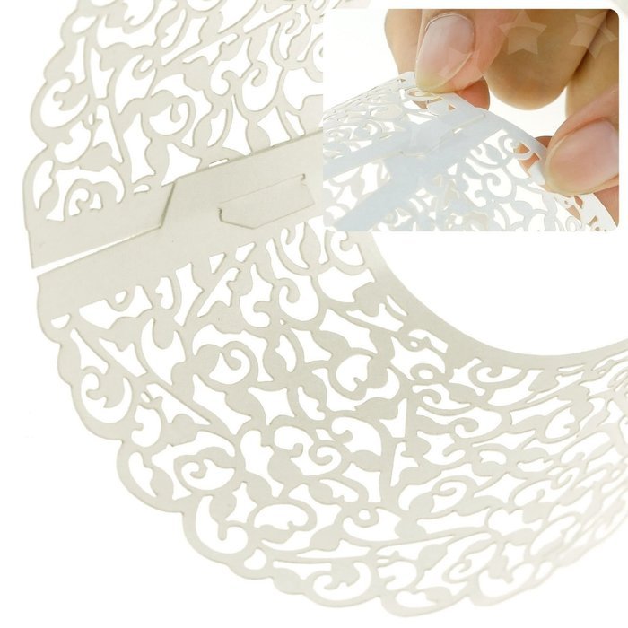 Sorive &reg; White Cupcake Wrappers 100 Filigree Artistic Bake Cake Paper Cups Little Vine Lace Laser Cut Cupcake... N3