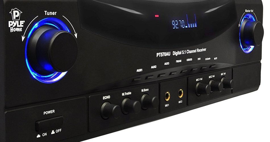 Pyle PT570AU 5.1-Channel Amplifier Receiver 350 Watts AM/FM Radio N4