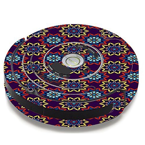 Skin Decal Vinyl Wrap For IRobot Roomba 650 655 Vacuum / Flower Burst Pattern