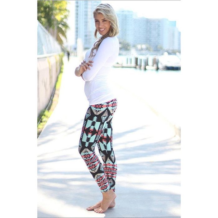 PHOTNO Women Leggings Print Stretchy Casual Skinny Leggings Pants N4