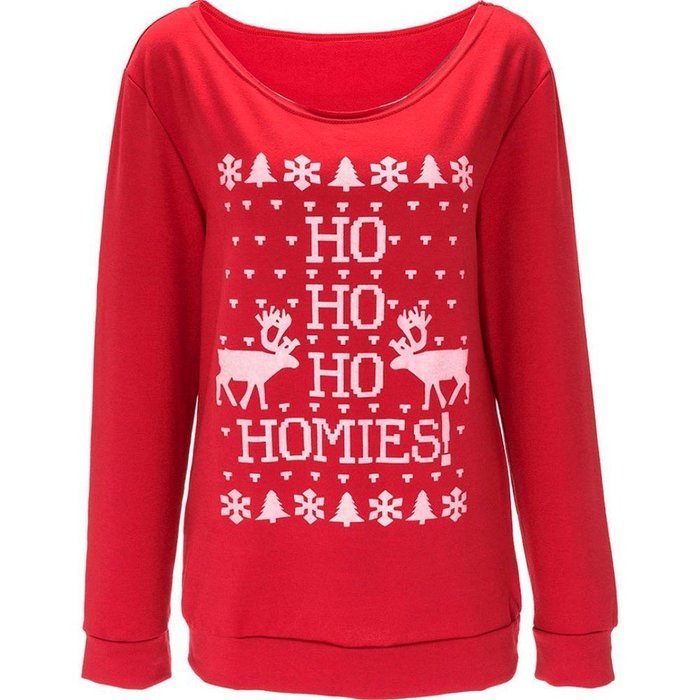 Xmas Pullover Shirt,Morecome Womens Christmas Printing Off Shoulder Sweatshirt (XL, Green) N29