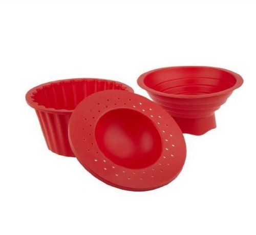 Autek 3pcs Silicone Jumbo Giant Big Top Birthday Cupcake Cup Cake Mould Bake Baking Maker(3DMold-79)