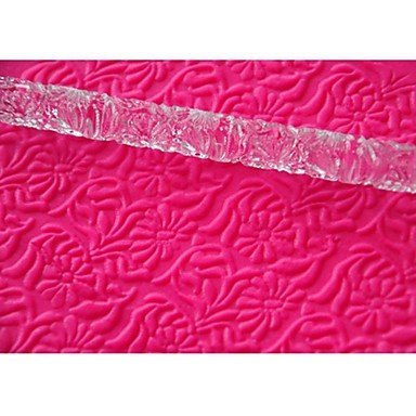 Sher FOUR-C Rolled Fondant Tools Impression Rolling Pin Cupcake Decorating Roller Color Transparent, 1PCS