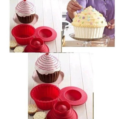 Autek 3pcs Silicone Jumbo Giant Big Top Birthday Cupcake Cup Cake Mould Bake Baking Maker(3DMold-79) N3