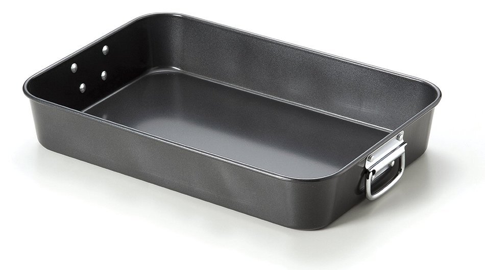 Cucina d'aAbruzzo Green Series 15" x 11" Roast Pan with Silicone Coating