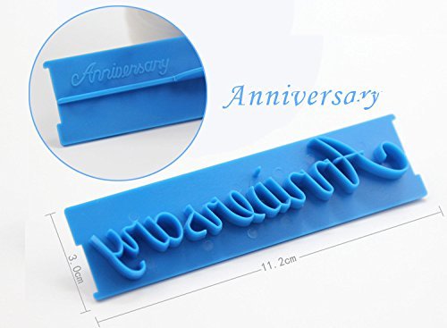 Anyana 6pcs set Happy Birthday & Best Wishes & Congratulations & Anniversary Plastic Cookie Cutter Cake Mould... N9