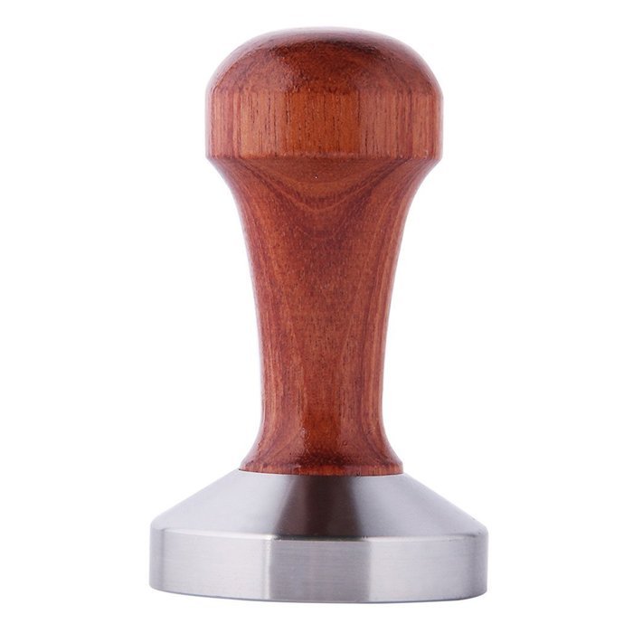 Jimei 49mm Flat Base Stainless Steel Coffee Tamper Tool With Wood Handle N2