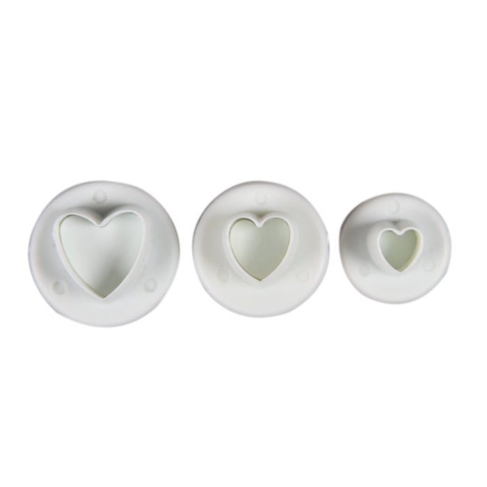 TOOGOO(R) Set of 3 Sugarcraft Heart Plunger Cutter by