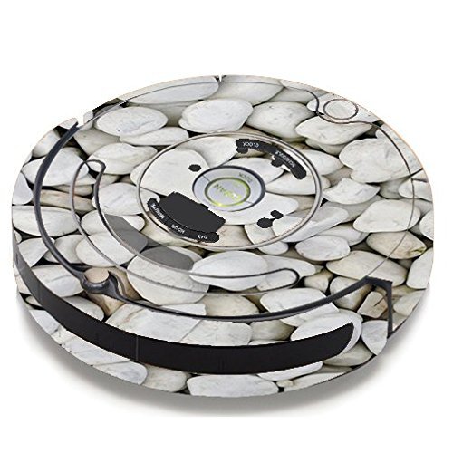 Skin Decal Vinyl Wrap For IRobot Roomba 650 655 Vacuum / White Rocks