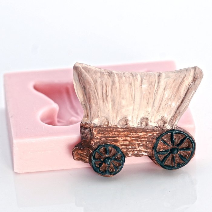 Covered Wagon Silicone Mold Easy to use with Chocolate, Fondant, Candy, Resin, Polymer Clay, Metal Clay. Jewelry... N3