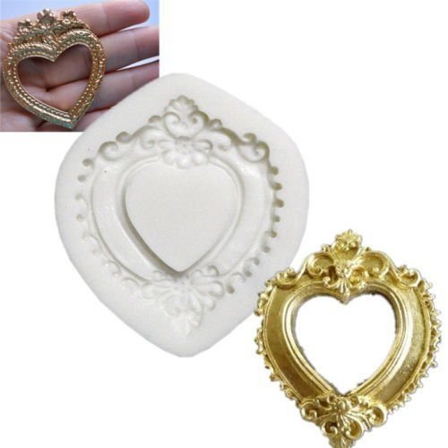 Anyana Many PHoto Frames Mirror Silicone Mould Ornate Vintage fondant CAKE cupcake mold