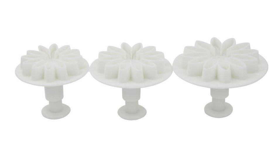 Outop Fondant Cake Cutter Mold Decorating Plunger Sugarcraft Snowflake Cutter Tools Set Pack of 3pcs N10