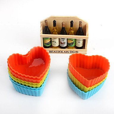 Sher 10pcs Heart Shaped Baking Molds Cake Molds Jelly Mold (Random Color) N2