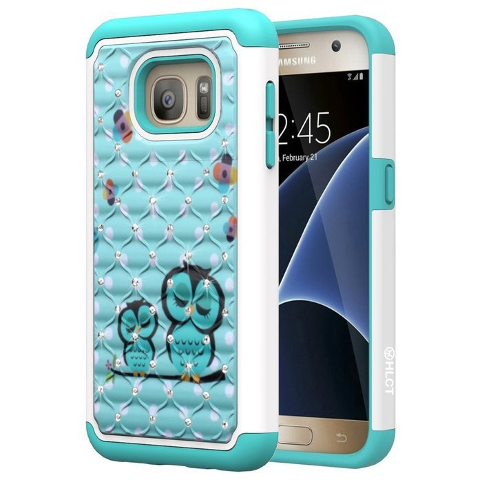 Galaxy S7 Case, HLCT Rugged Shock Proof Dual-Layer Case for Samsung Galaxy S7 (2016) (Owl Blue) N24