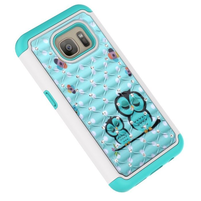 Galaxy S7 Case, HLCT Rugged Shock Proof Dual-Layer Case for Samsung Galaxy S7 (2016) (Owl Blue) N25