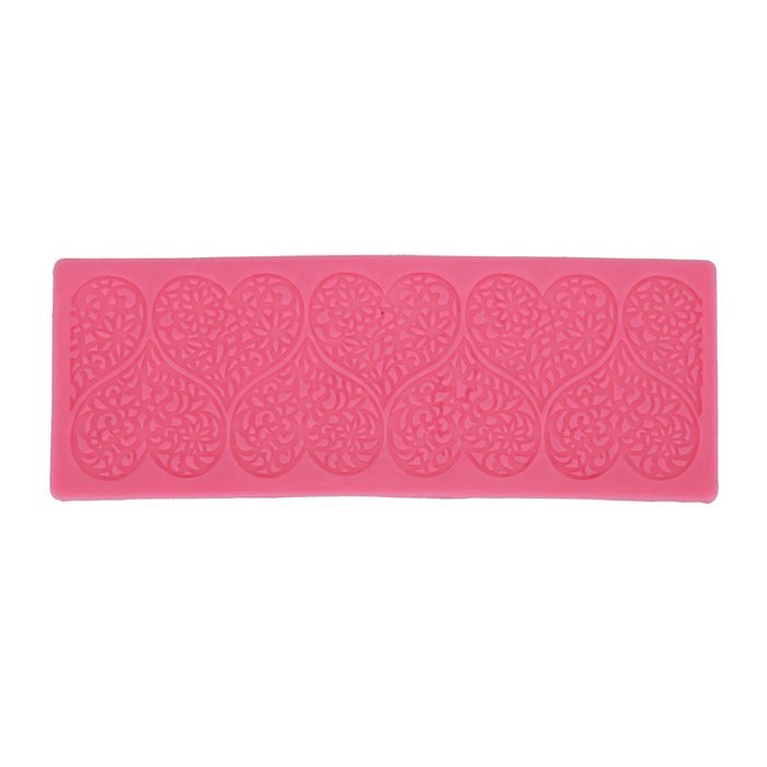 KookieMonsta 8 Heart Pattern Cake Decorating Mold Fondant Lace Mold Mat for Sugarcraft Decoration N2