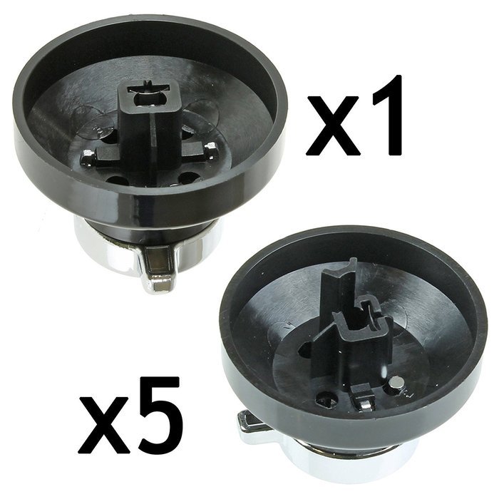 Diplomat Gas Hob Oven Cooker Control Knobs (Black / Silver, Pack of 6) N3