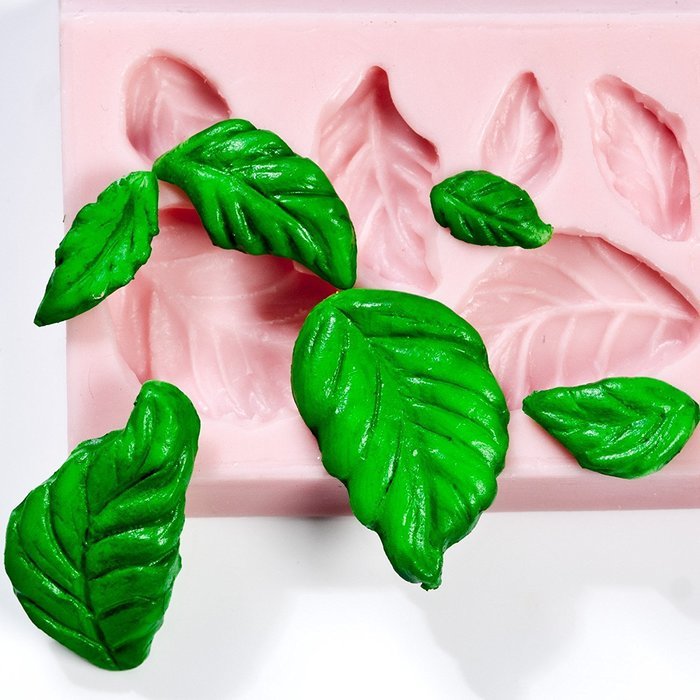 Tiny Rose Leaf Silicone Mold Food Safe Fondant, Gum paste, Resin, Polymer Clay Mold. Flexible silicone mold creates... N5