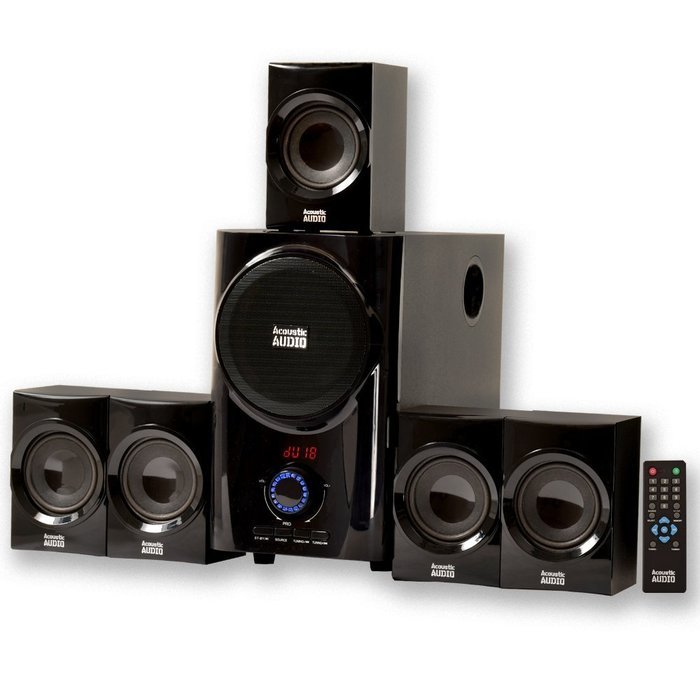 Acoustic Audio AA5160 Home Theater 5.1 Speaker System 500W with Powered Sub