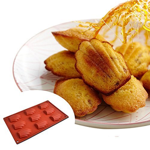 9-Cavity Medium Silicone Mold for Homemade Madeleine Cookies, Chocolate, Candy, and More (Ships From USA)