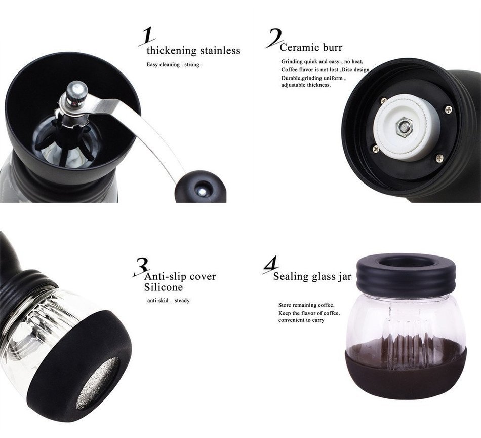Manual Coffee Grinder, HOWADE Coffee Maker With Ceramic Burr Grinder For Espresso - Roasted Coffee Bean Grinder... N18