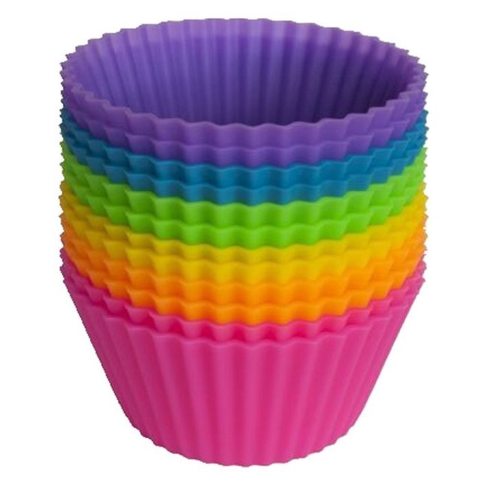 Gaosaili Reusable Nostick Cake Baking Silicone Cupcake Molds 12pcs Color Random N2