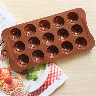 Sher Bakeware Silicone Smile Face Shaped Baking Molds for Chocolate N2