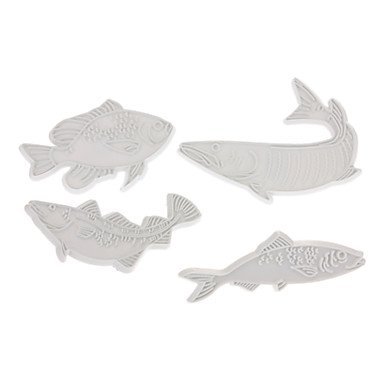 Sher DIY Fish Pattern Cake and Cookie Cutter Mold (4 Pieces)