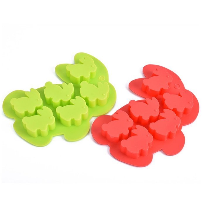 Always Your Chef 2 Pack 6-Cavity Mini Silicone Candy Molds & Chocolates Molds & Ice Cube Trays, Rabbits Shaped...