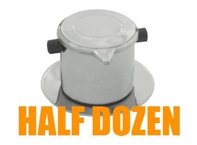 Half-Dozen (6-sets) Vietnamese Drip Coffee Maker, Coffee Filter Infuser Set, Slow-Drip, Single-Cup Serving, Stainless...