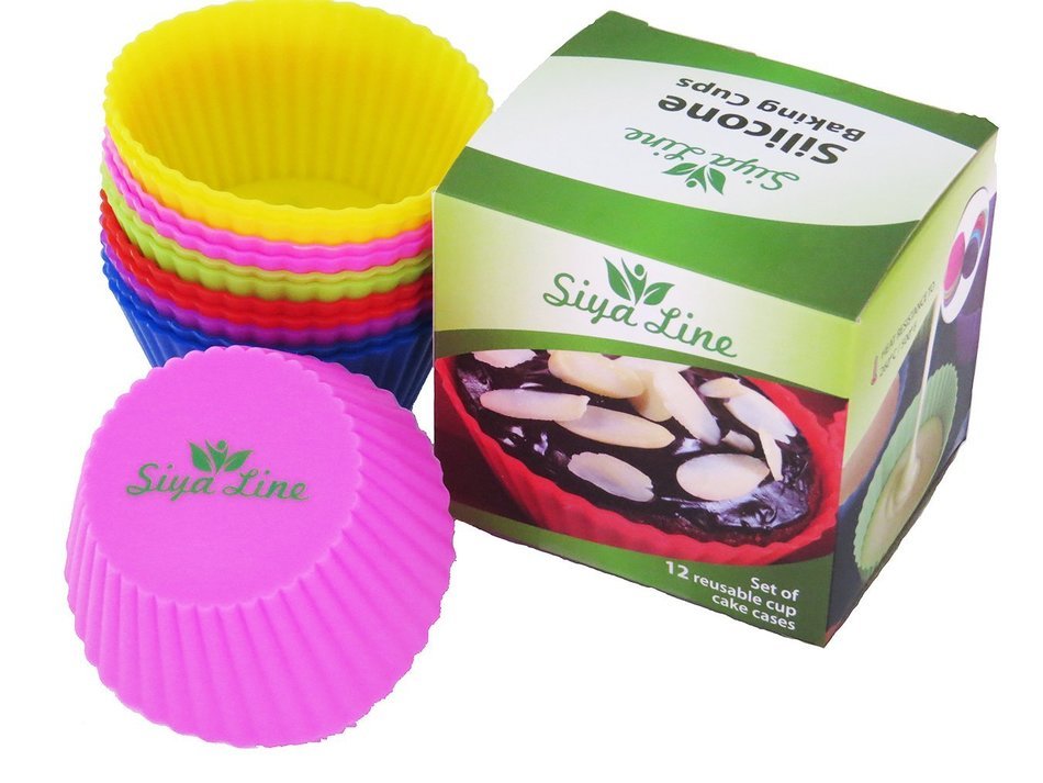 Silicone Baking Cups Reusable Cupcake Muffin Liners, Soap Molds.by siya line N3