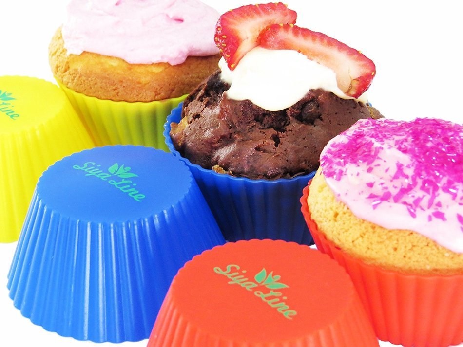 Silicone Baking Cups Reusable Cupcake Muffin Liners, Soap Molds.by siya line N4