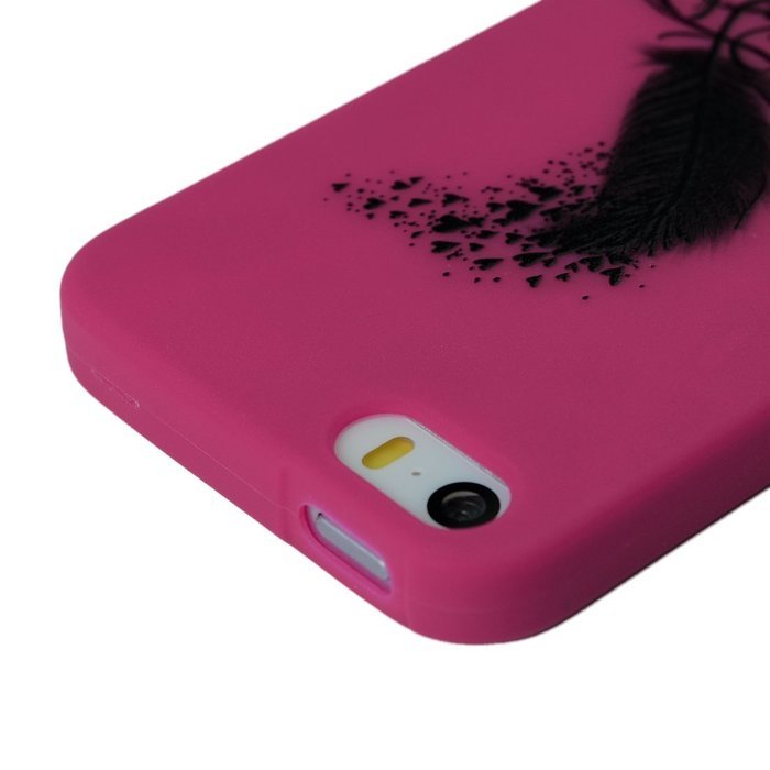 iPhone SE Case,iPhone 5S Case,iPhone 5 Case - Cute Black Feather Love Hearts Series Shockproof Flexible Soft TPU... N16