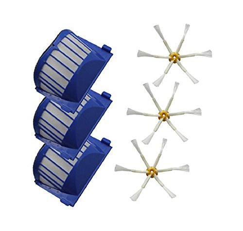 Iautomatic For iRobot Roomba 500 Series 551 564 Vacuum Cleaner Accessory Kit - Includes 3 Side Brushes & 3 Filters