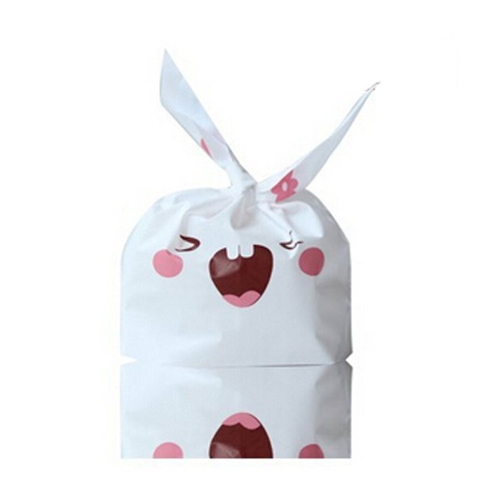 QTMY 60pcs Plastic Cute Rabbit Ear Food Package Cookie Candy Bags for Party Favors Supplies N4