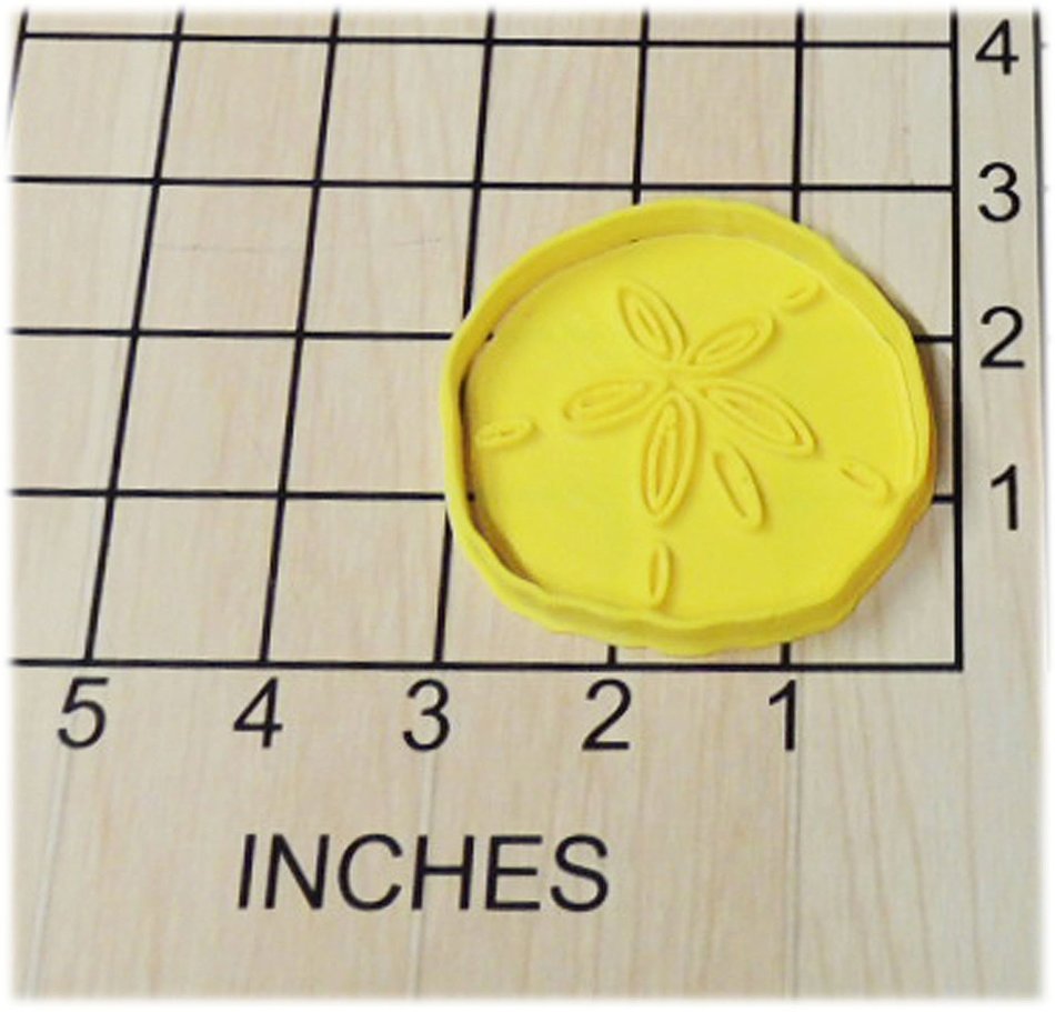 Sand dollar Shaped Fondant Cookie Cutter and Stamp #1147 N2