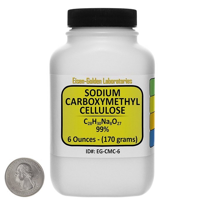 Sodium Carboxymethyl Cellulose [CMC] 99% Food Grade Powder 6 Oz in a Space-Saver Bottle USA
