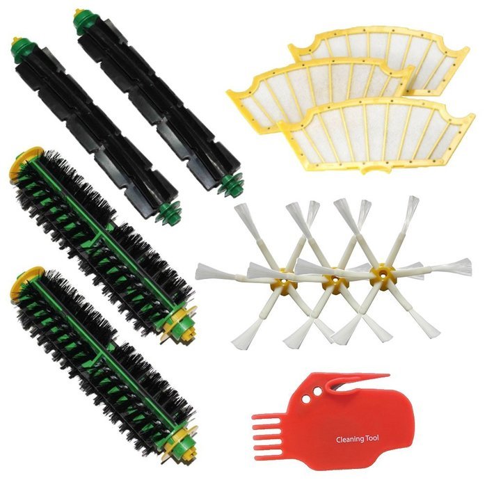 SHP-ZONE 2 Bristle Brushes & 2 Flexible Beater Brushes & 3 Side Brushes 6-Armed & 3 Filters & Cleaning Tool Pack...