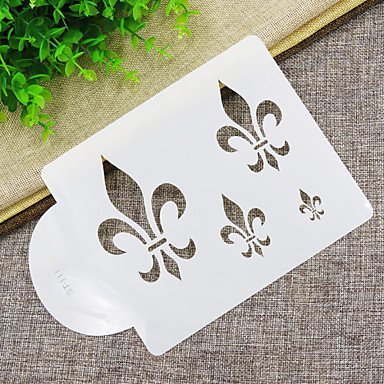 Sher Fleur de Lis Cake Stencil,Fondant Mold Cake Decorating Tools,Cake Side Stencil,Plastic Art Stencils,
