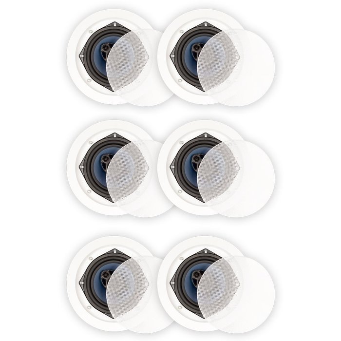 Blue Octave RC53 In Ceiling Speakers 3 Way Home 1680 Watts New 3 Pair Pack RC53-3PR