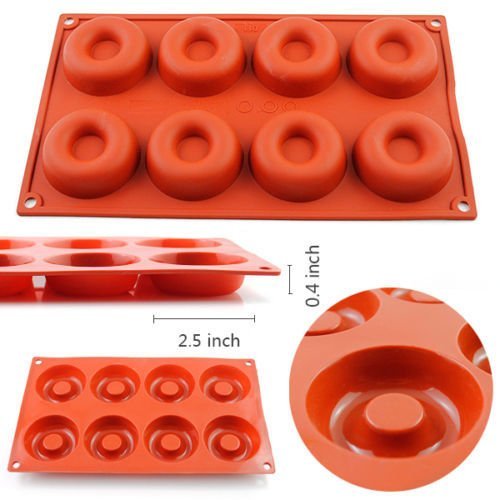 2win2buy 8-Cavity Silicone Donut Baking Cake Chocolate Soap Candy Jelly Ice Mold Mould Pan