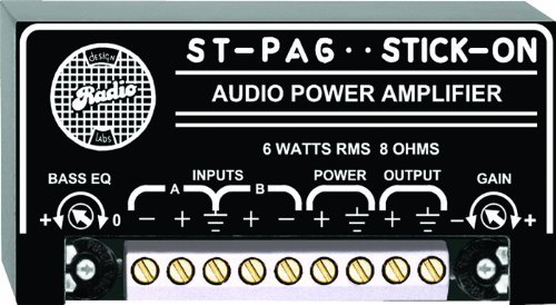 RDL ST PA6 Audio Power Amplifier 6 Watts RMS with Balanced Audio Inputs Loudness Equalization - Power Supply Included