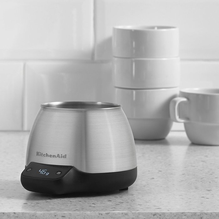 KitchenAid KCG0799SX Digital Scale Jar Burr Grinder Accessory, Brushed Stainless Steel N3