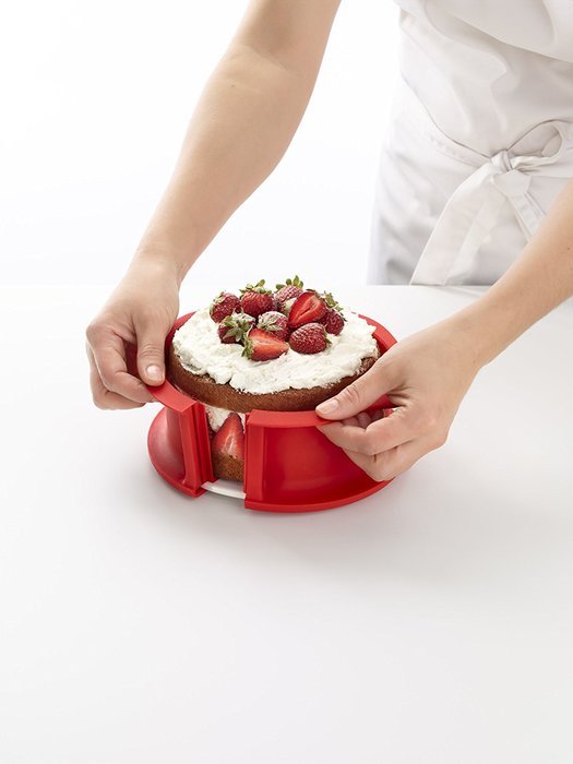 Lekue Springform Baking Pan, 6" With Ceramic Plate Red N3