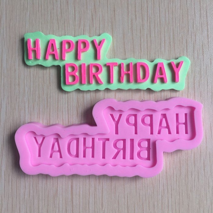 Anyana 3D HAPPY BIRTHDAY Silicone Fondant Mold Cake Decorating Pastry Gum Pastry Tool Kitchen Tool Sugar Paste... N2