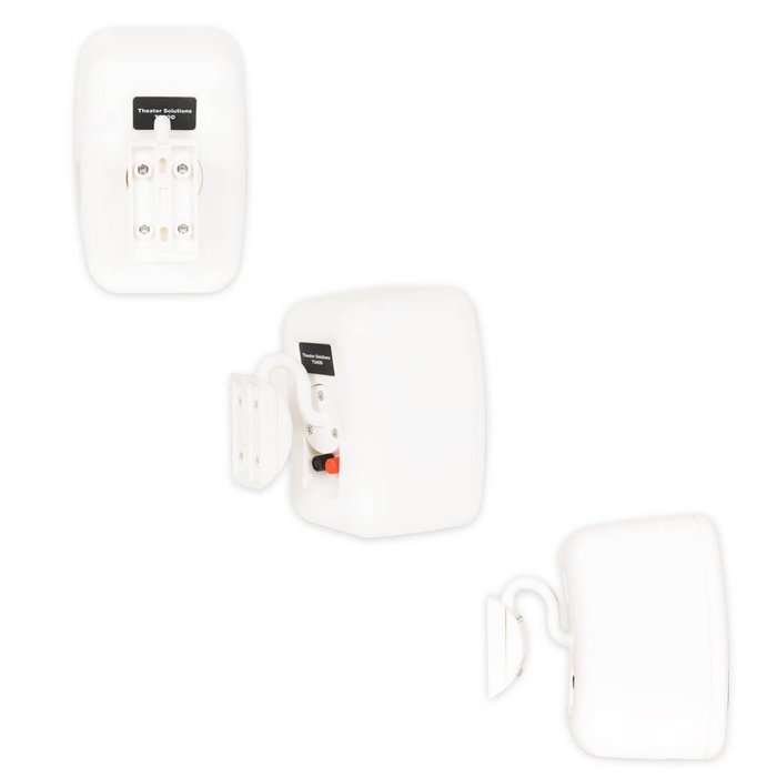 Theater Solutions TS4ODW Indoor or Outdoor Speakers Weatherproof Mountable White 6 Pair Pack N4